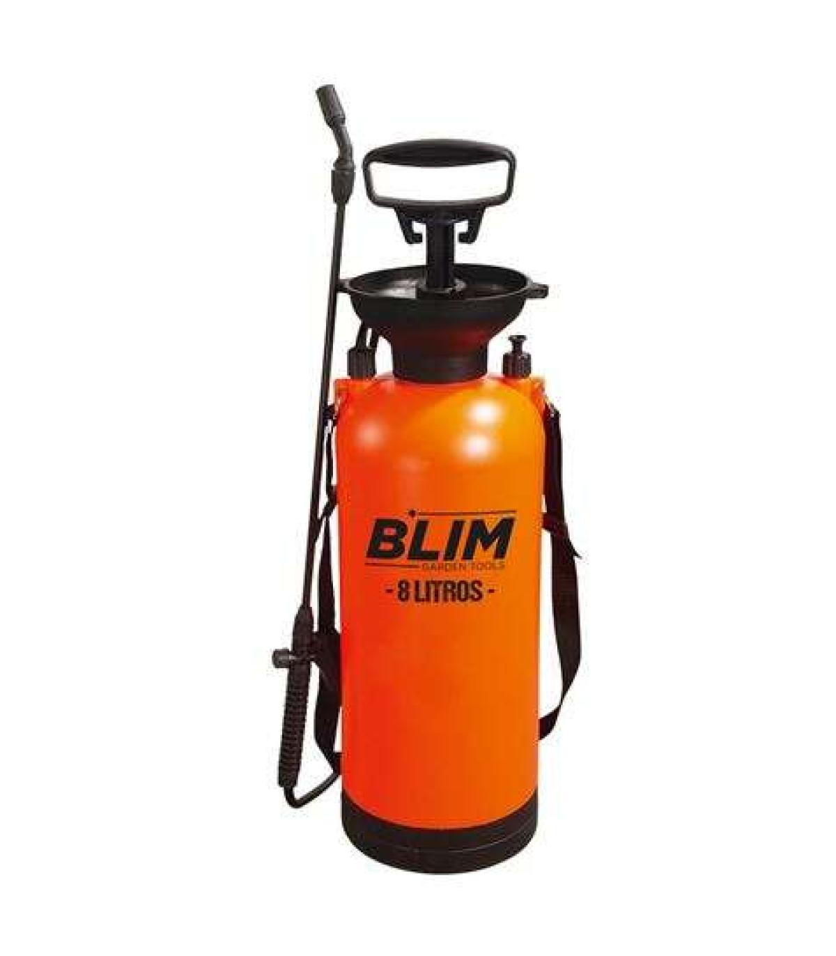 Blim Sulfatadora/Pulverizador de Mano 8L - Bomba con Presion hasta 3 bar - Boquilla Regulable - Correa para Colgar al Hombro