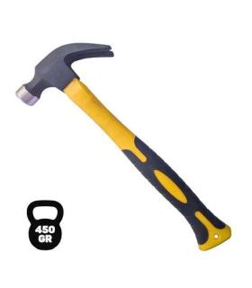 Blim Martillo de Oreja Tipo Americano - Peso 450 Gr - Cabeza de Acero Forjado - Mango de Fibra de Vidrio - Color Negro