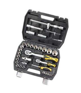 Blim Juego de Herramientas de 1/2 - 17 Vasos - Chicharra de 72 Dientes - Articulacion Universal - Barras de Extension - Vasos..