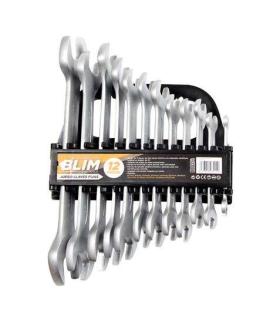 Blim Juego de 12 Llaves de Dos Bocas Metrica - Cabezales Ultrafinos - Cabezal en Angulo de 15° - Aleacion de Acero de Altas Pres