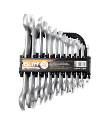 Blim Juego de 12 Llaves de Dos Bocas Metrica - Cabezales Ultrafinos - Cabezal en Angulo de 15° - Aleacion de Acero de Altas Pres