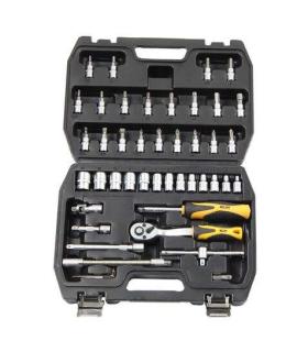 Blim Herramientas de 1/4 - Juego de Vasos y Accesorios - 13 Vasos: 4, 45, 5, 55, 6, 7, 8, 9, 10, 11, 12, 13, 14mm - Chicharra..