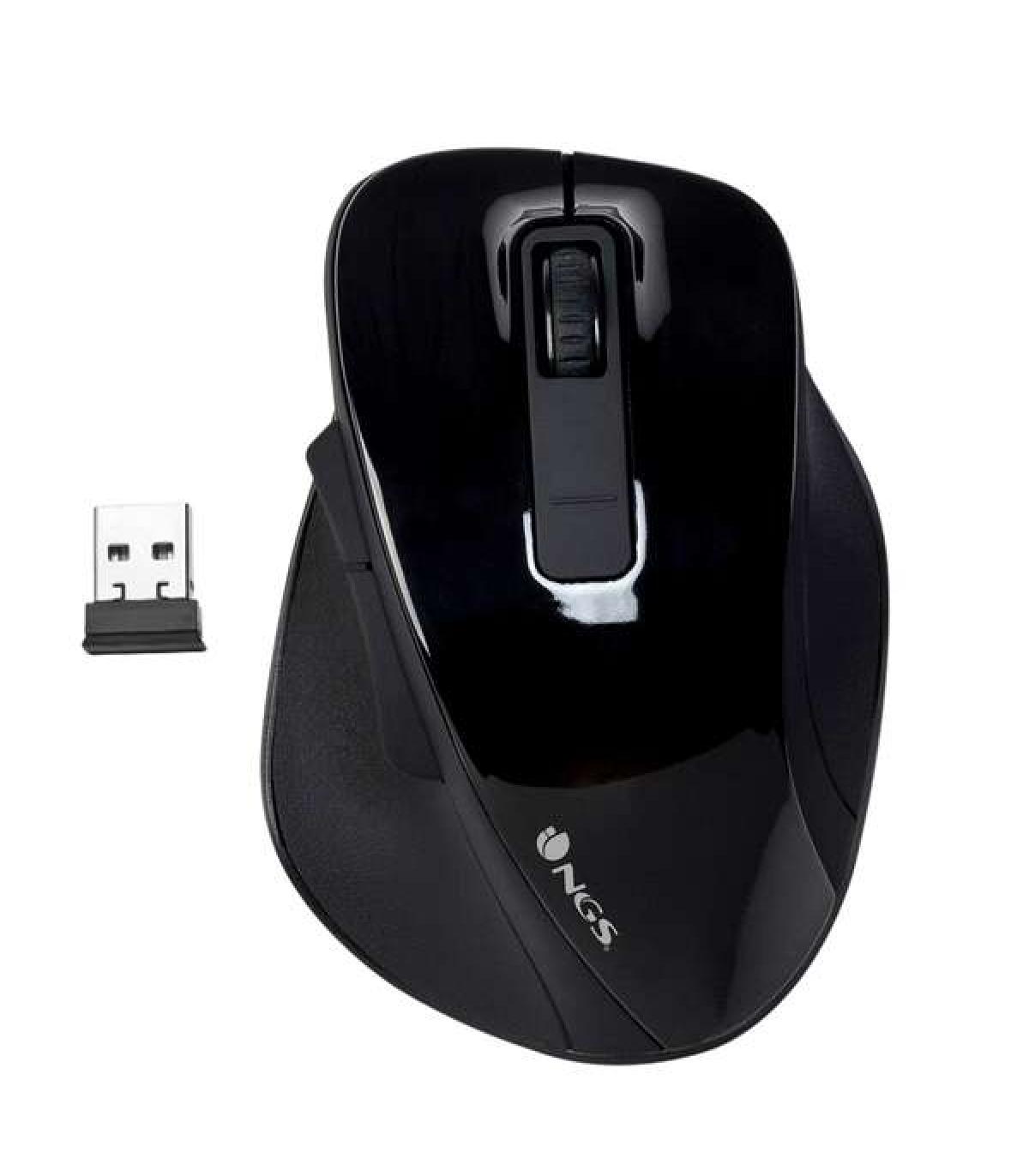 NGS Bow Raton Inalambrico USB 1600dpi - 4 Botones - Uso Diestro - Color Negro