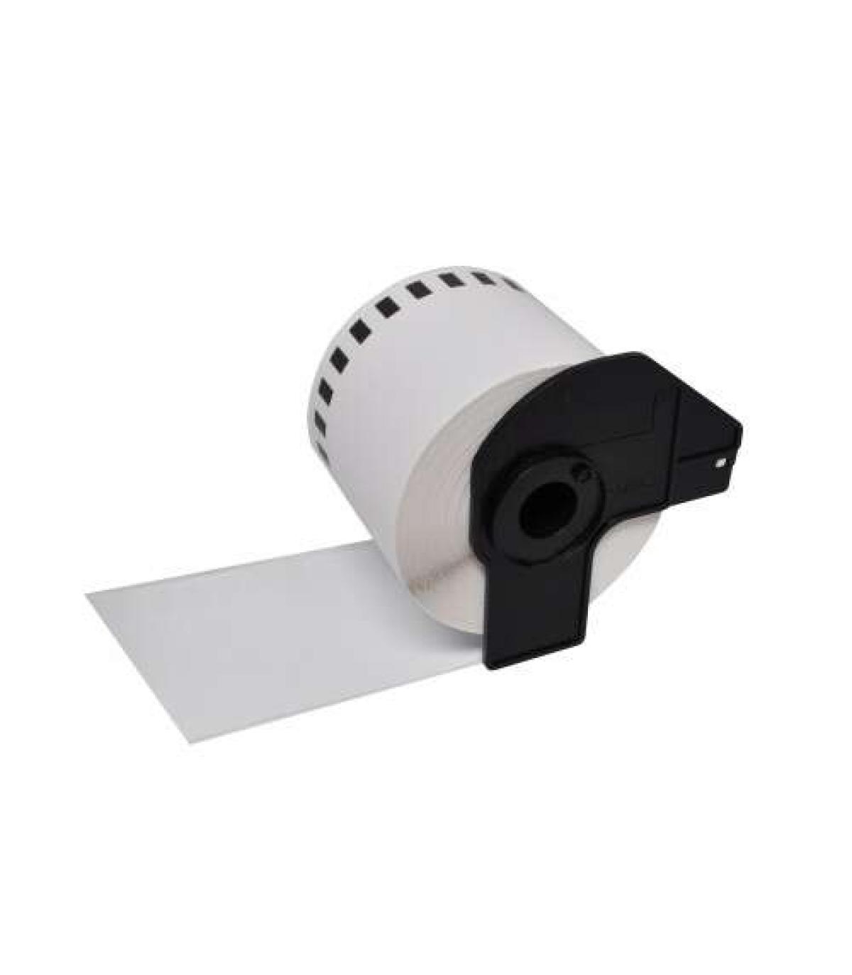 Brother DK44205 - Etiquetas Removibles Genericas de Tamaño personalizado - Ancho 62mm x 30,48 metros - Texto negro sobre fondo..