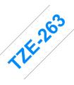 Brother TZe263 Cinta Laminada Generica de Etiquetas - Texto azul sobre fondo blanco - Ancho 36mm x 8 metros