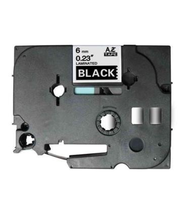 Brother TZe315 Cinta Laminada Generica de Etiquetas - Texto blanco sobre fondo negro - Ancho 6mm x 8 metros