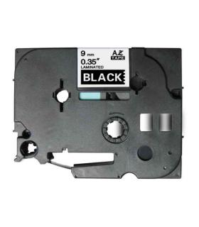 Brother TZe325 Cinta Laminada Generica de Etiquetas - Texto blanco sobre fondo negro - Ancho 9mm x 8 metros