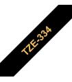 Brother TZe334 Cinta Laminada Generica de Etiquetas - Texto dorado sobre fondo negro - Ancho 12mm x 8 metros