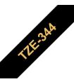 Brother TZe344 Cinta Laminada Generica de Etiquetas - Texto dorado sobre fondo negro - Ancho 18mm x 8 metros