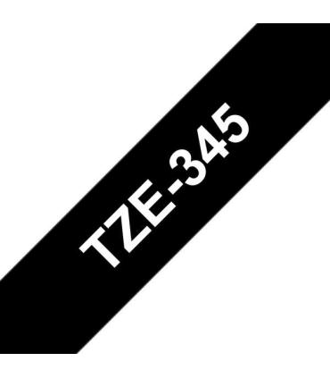 Brother TZe345 Cinta Laminada Generica de Etiquetas - Texto blanco sobre fondo negro - Ancho 18mm x 8 metros