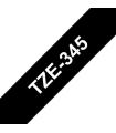 Brother TZe345 Cinta Laminada Generica de Etiquetas - Texto blanco sobre fondo negro - Ancho 18mm x 8 metros