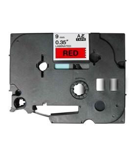 Brother TZe421 Cinta Laminada Generica de Etiquetas - Texto negro sobre fondo rojo - Ancho 9mm x 8 metros