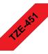Brother TZe451 Cinta Laminada Generica de Etiquetas - Texto negro sobre fondo rojo - Ancho 24mm x 8 metros