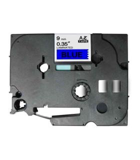 Brother TZe521 Cinta Laminada Generica de Etiquetas - Texto negro sobre fondo azul - Ancho 9mm x 8 metros