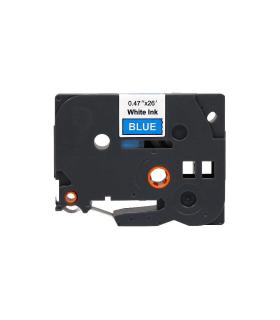 Brother TZe535 Cinta Laminada Generica de Etiquetas - Texto blanco sobre fondo azul - Ancho 12mm x 8 metros