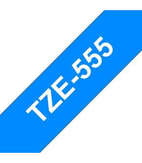 Brother TZe555 Cinta Laminada Generica de Etiquetas - Texto blanco sobre fondo azul - Ancho 24mm x 8 metros