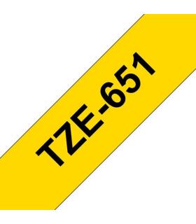 Brother TZe651 Cinta Laminada Generica de Etiquetas - Texto negro sobre fondo amarillo - Ancho 24mm x 8 metros