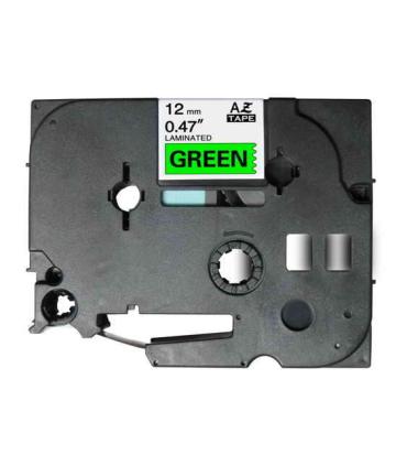 Brother TZe731 Cinta Laminada Generica de Etiquetas - Texto negro sobre fondo verde - Ancho 12mm x 8 metros