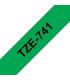 Brother TZe741 Cinta Laminada Generica de Etiquetas - Texto negro sobre fondo verde - Ancho 18mm x 8 metros