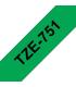 Brother TZe751 Cinta Laminada Generica de Etiquetas - Texto negro sobre fondo verde - Ancho 24mm x 8 metros