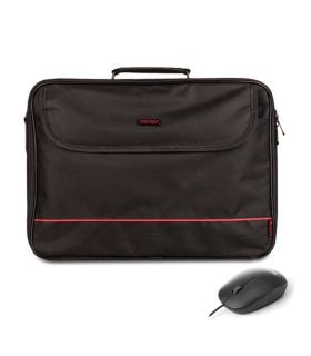 NGS Bureau Pack de Maletin para Portatil 16" + Raton USB 800dpi - Acolchado Interior - 2 Compartimentos y Bolsillo Exterior - Co