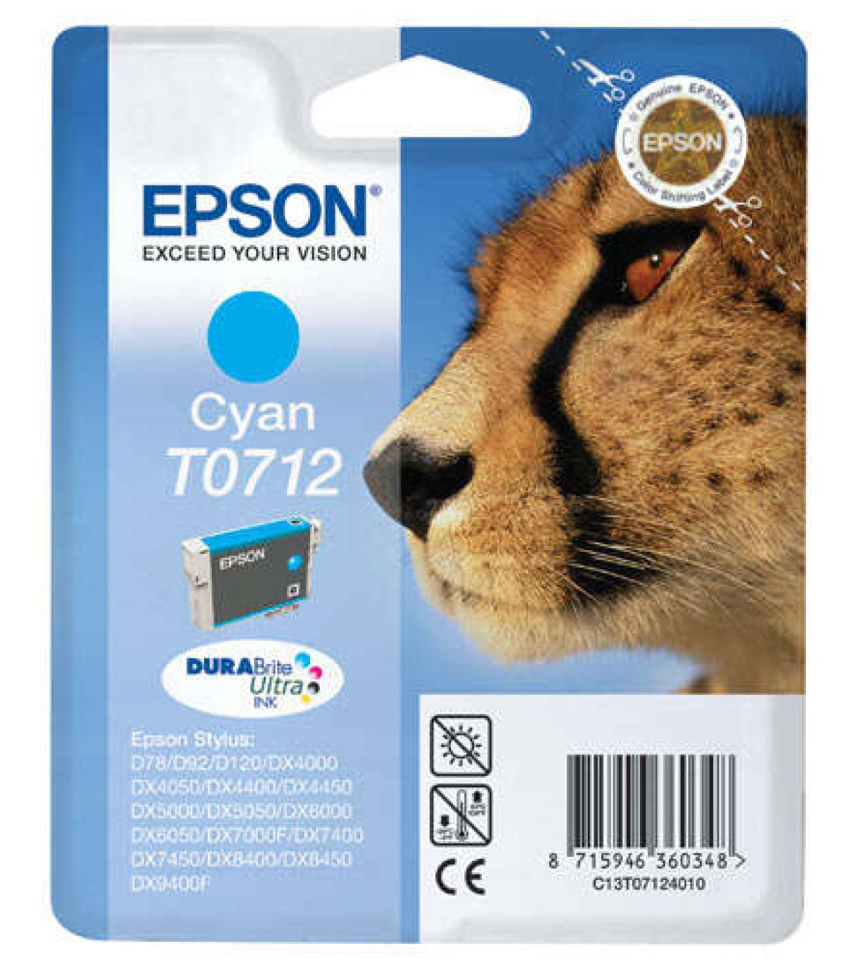Epson T0712 Cyan Cartucho de Tinta Original - C13T07124012