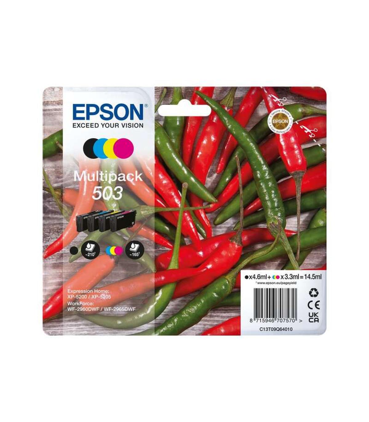 Epson 503 Pack de 4 Cartuchos de Tinta Originales - C13T09Q64010