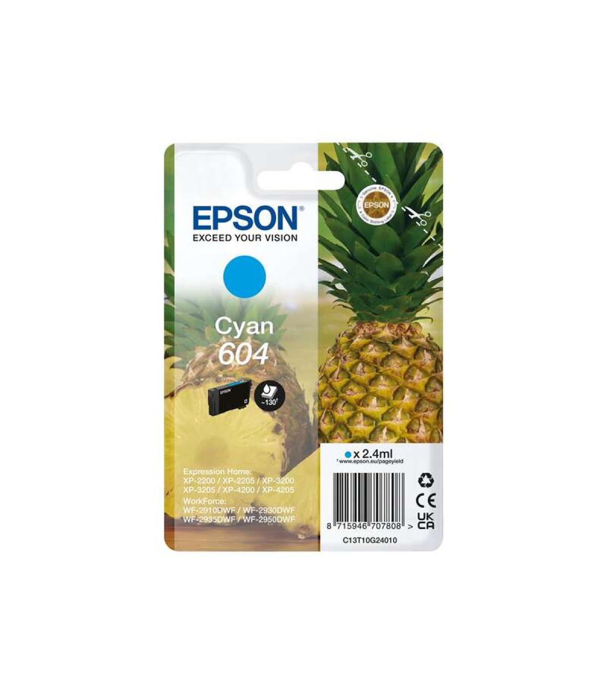 Epson 604 Cyan Cartucho de Tinta Original - C13T10G24010