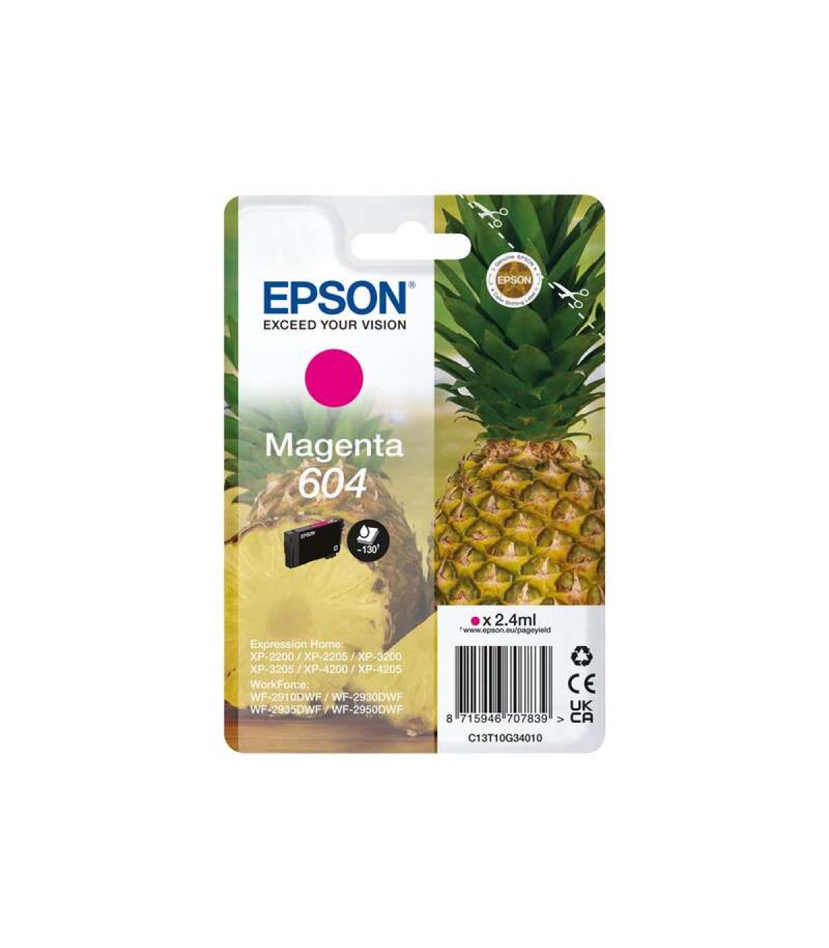 Epson 604 Magenta Cartucho de Tinta Original - C13T10G34010