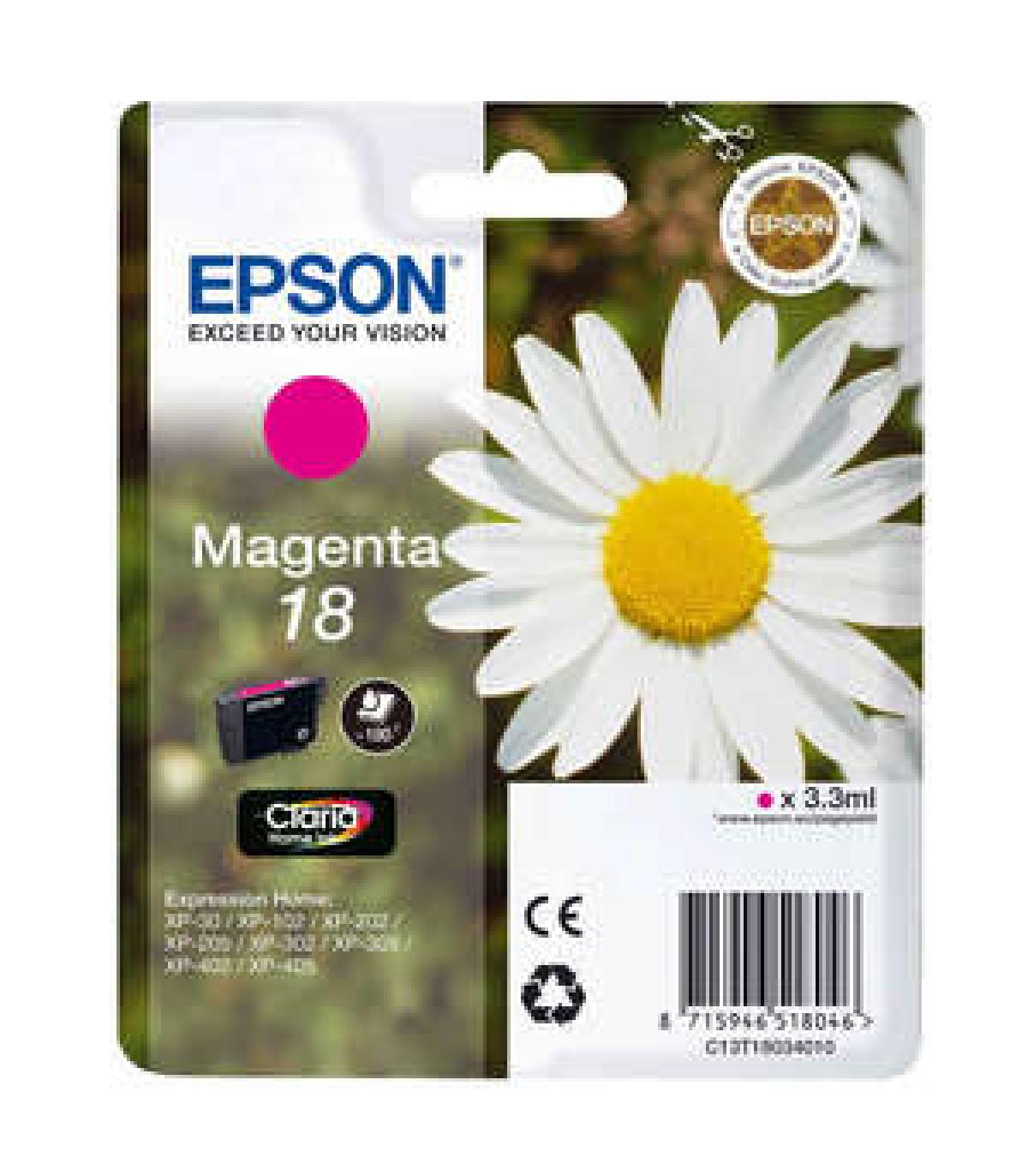 Epson T1803 (18) Magenta Cartucho de Tinta Original - C13T18034012