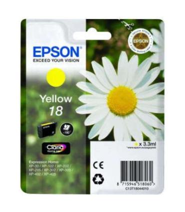 Epson T1804 (18) Amarillo Cartucho de Tinta Original - C13T18044012
