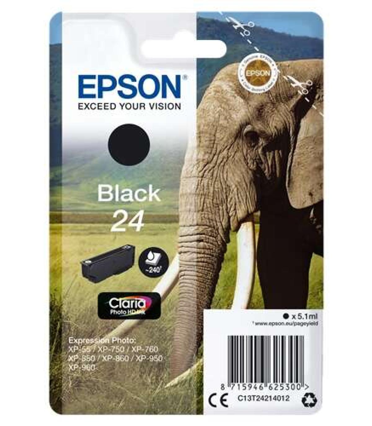 Epson T2421 (24) Negro Cartucho de Tinta Original - C13T24214012