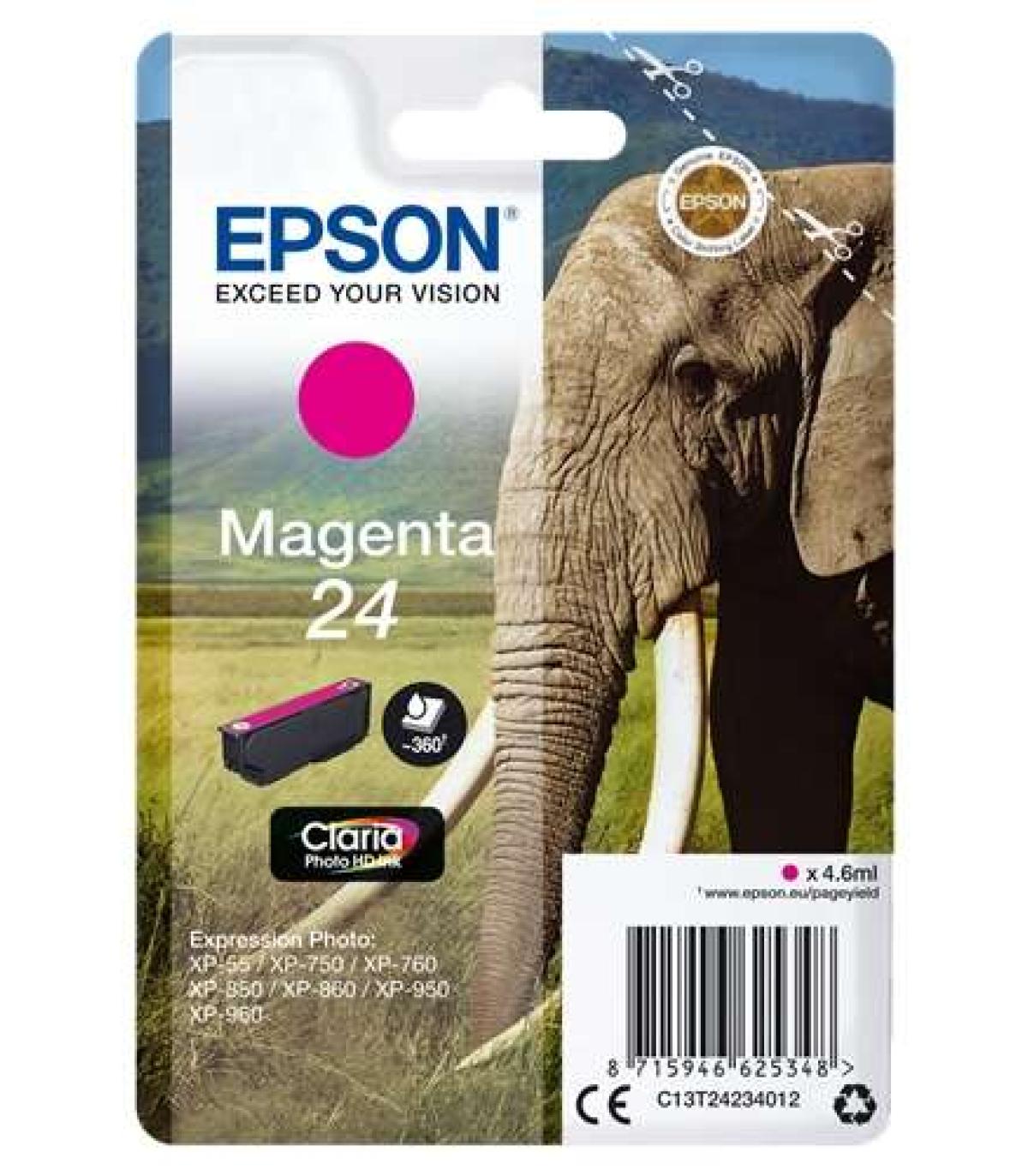 Epson T2423 (24) Magenta Cartucho de Tinta Original - C13T24234012