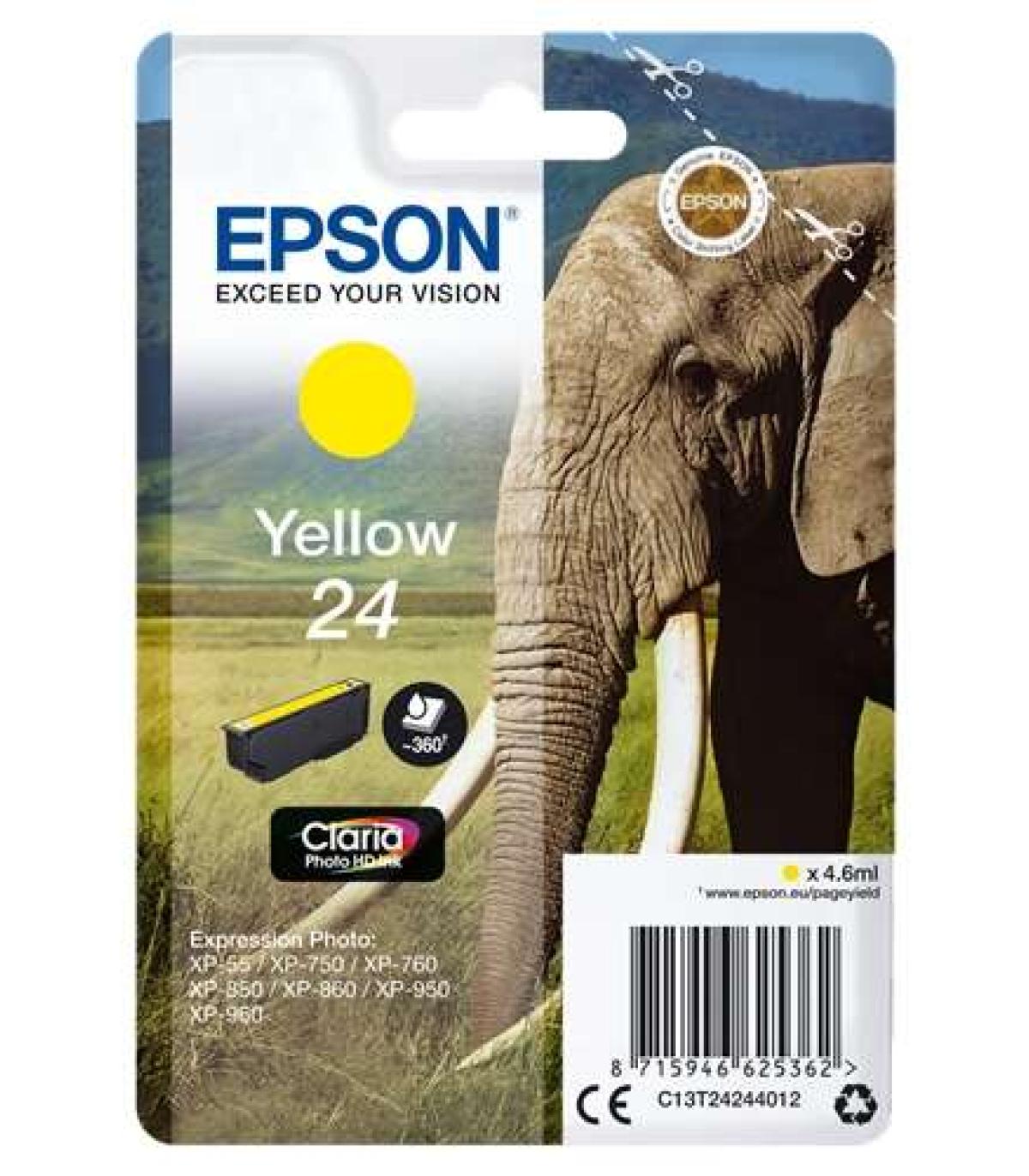 Epson T2424 (24) Amarillo Cartucho de Tinta Original - C13T24244012