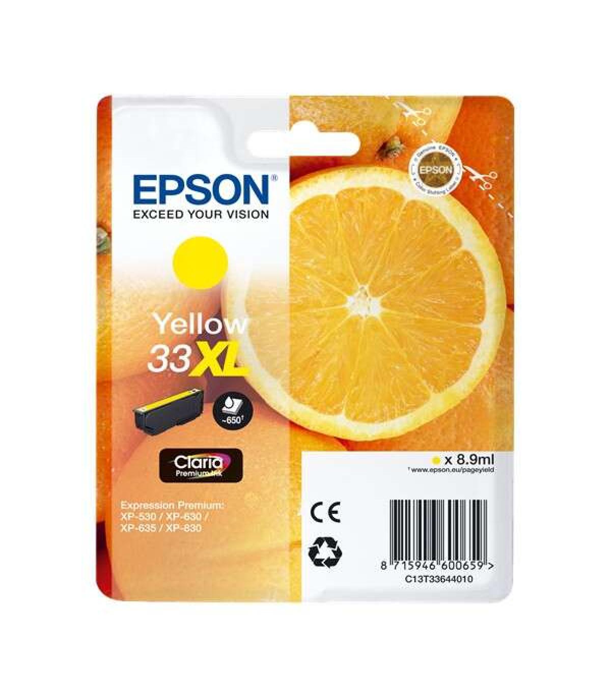 Epson T3364 (33XL) Amarillo Cartucho de Tinta Original - C13T33644012