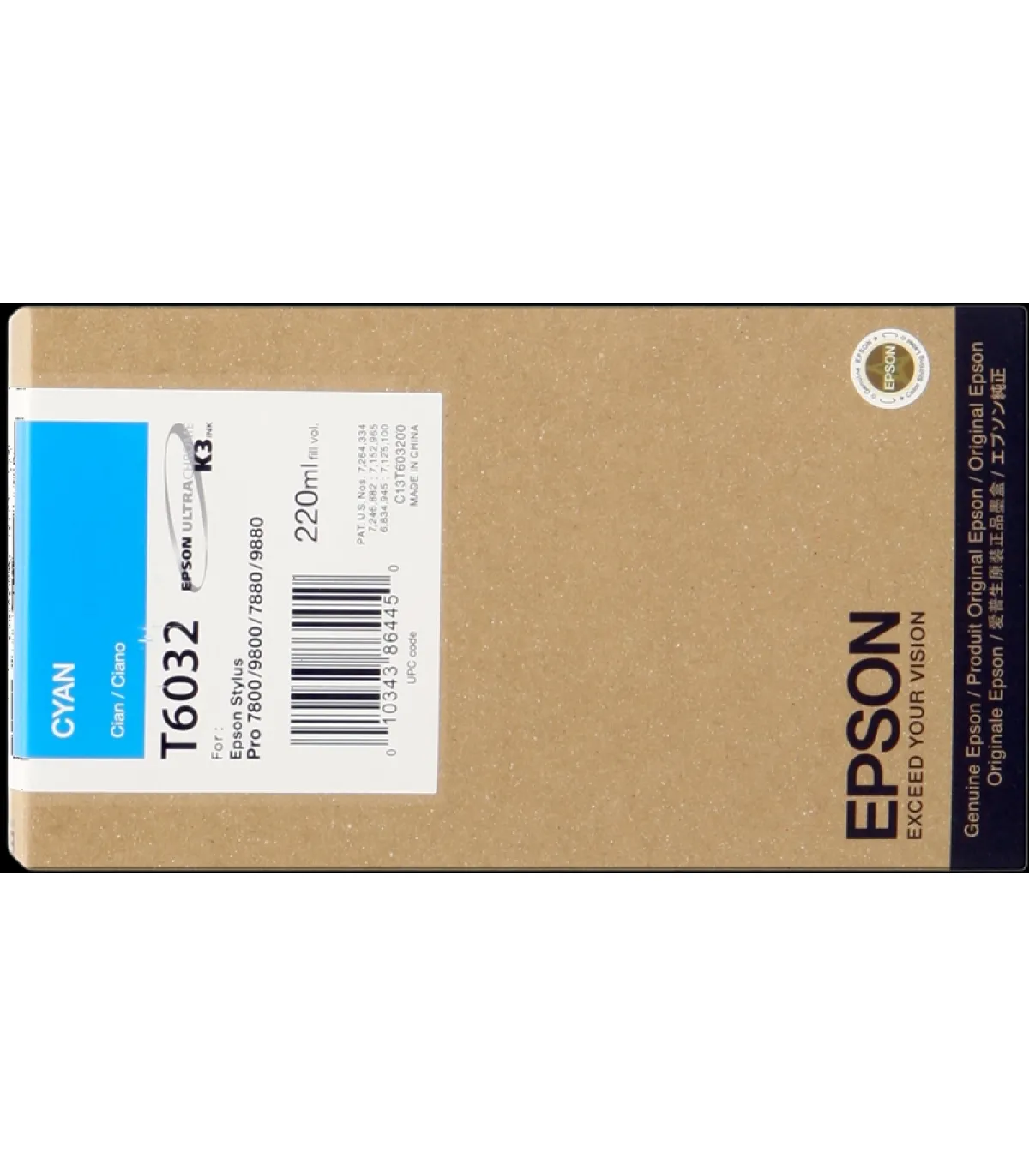Epson T6032 Cyan Cartucho de Tinta Original - C13T603200