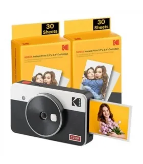 Kodak Mini Shot 2 Retro Pack de Camara Digital Instantanea Bluetooth + 60 Hojas de Papel Fotografico 5.3x8.6cm - Pantalla LCD 1.