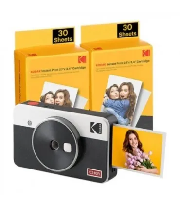 Kodak Mini Shot 2 Retro Pack de Camara Digital Instantanea Bluetooth + 60 Hojas de Papel Fotografico 5.3x8.6cm - Pantalla LCD 1.