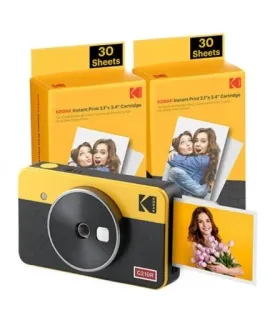 Kodak Mini Shot 2 Retro Pack de Camara Digital Instantanea Bluetooth + 60 Hojas de Papel Fotografico 5.3x8.6cm - Pantalla LCD 1.