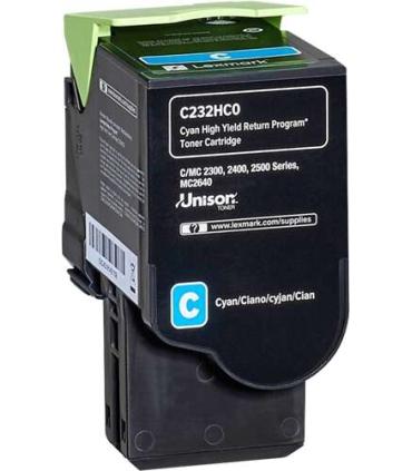 Lexmark C2325/C2425/C2535/MC2325/MC2425/MC2535/MC2640 Cyan Cartucho de Toner Original - C232HC0