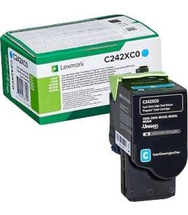 Lexmark C2425/C2535/MC2425/MC2535/MC2640 Cyan Cartucho de Toner Original - C242XC0