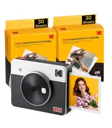 Kodak Mini Shot 3 Retro Pack de Camara Digital Instantanea Bluetooth + 60 Hojas de Papel Fotografico 7.62x7.62cm - Pantalla LCD.
