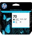 HP 70 Negro Mate/Cyan Cabezal de Impresion Original - C9404A