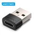 Vention Adaptador USB 2.0 USB-C Macho a USB Hembra - Color Negro
