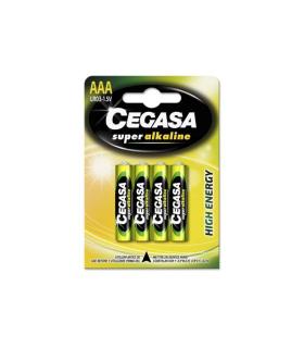 Cegasa Super Alcaline Pack de 4 Pilas LR03 AAA - Alta Tecnologia - Fiabilidad - Elevado Rendimiento - Maximas Prestaciones