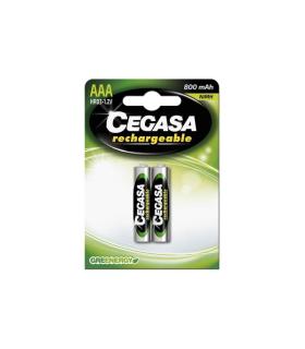 Cegasa HR03 Pack de 2 Pilas Recargables AAA - Tecnologia Rtu - Mantiene 85% de Energia Tras un Año