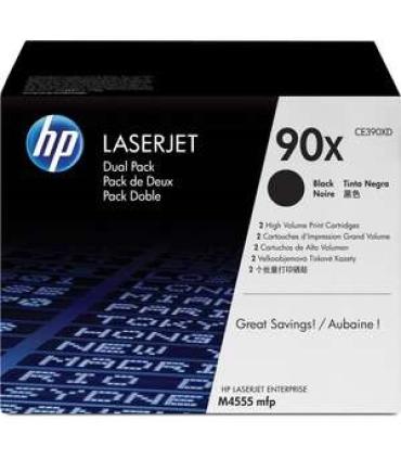 HP CE390X Negro Pack de 2 Cartuchos de Toner Originales - 90X