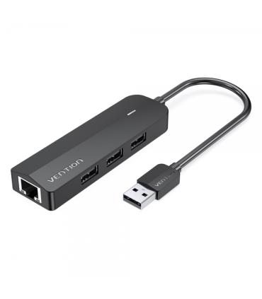 Vention HUB 5 en 1 USB 2.0 a 3xUSB2.0/MicroUSB/RJ45 - 0.15m - Color Negro