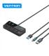 Vention HUB 4 en 1 USB 3.0 a 4xUSB/USB-C PD Incluye Cable Carga USB Macho - USB-C - Color Negro