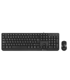 NGS Cocoa Pack USB Teclado Multimedia + Raton 1000dpi 3 Botones - Uso Ambidiestro - French - Color Negro